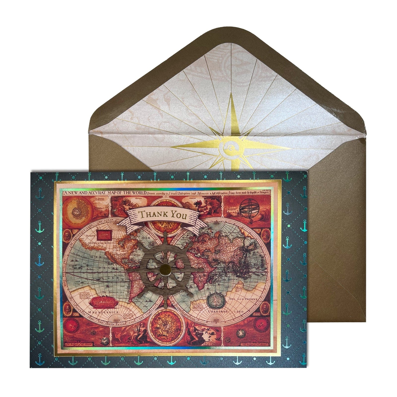 Niquea.D Cards World Map Thank You Card