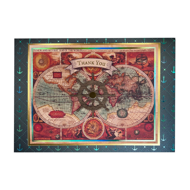 Niquea.D Cards World Map Thank You Card