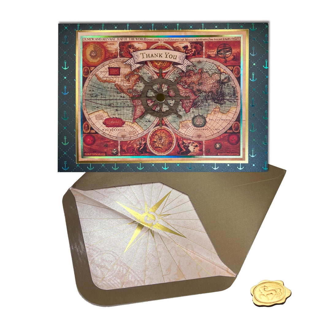 Niquea.D Cards World Map Thank You Card