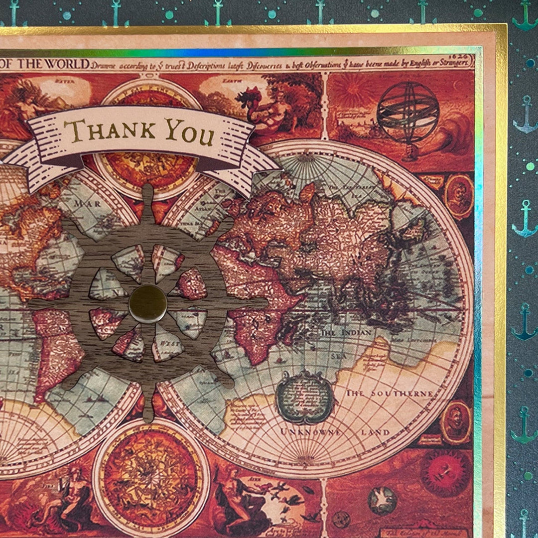 Niquea.D Cards World Map Thank You Card