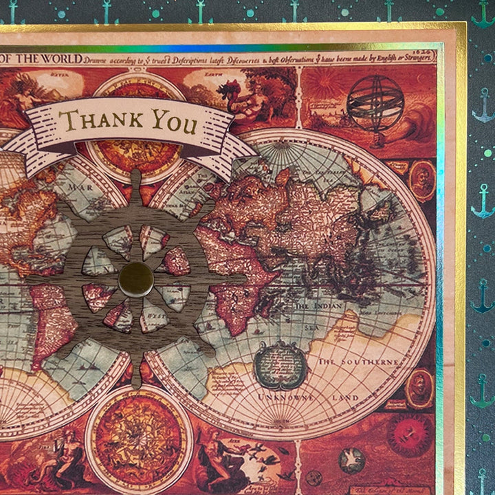 Niquea.D Cards World Map Thank You Card