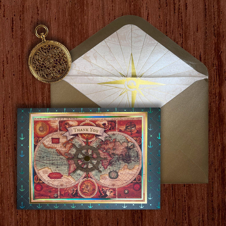 Niquea.D Cards World Map Thank You Card