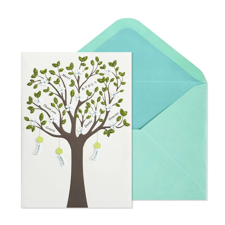 Niquea.D Single Card Glitter Tree Thank You Card