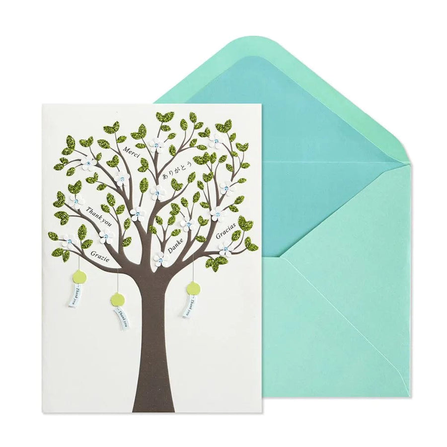 Niquea.D Single Card Glitter Tree Thank You Card