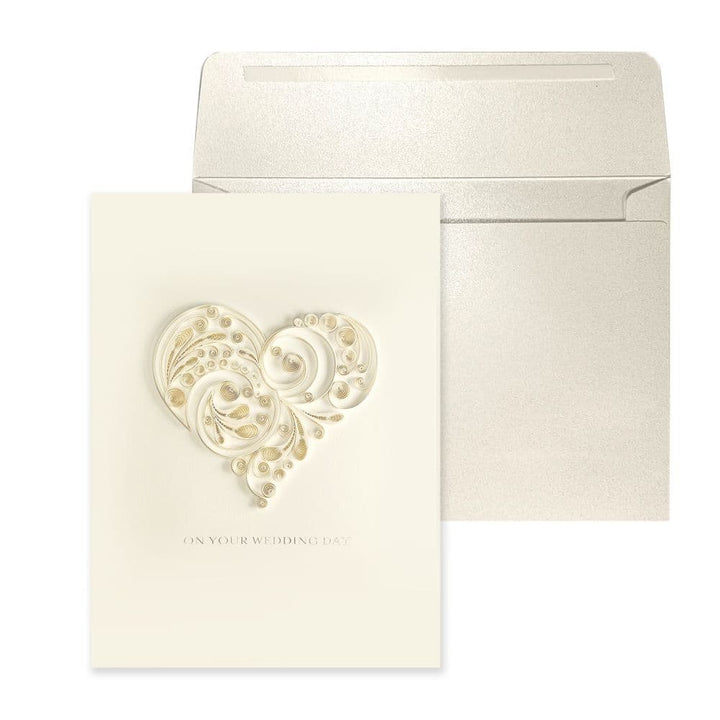 Niquea.D Wedding Quilled Ivory Heart Wedding Card