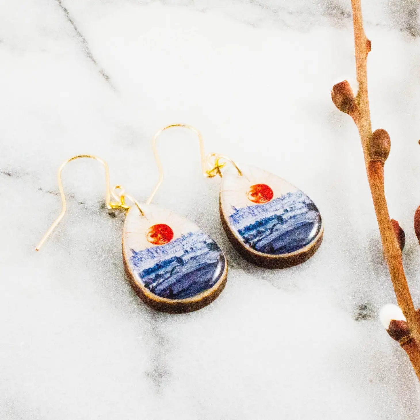 No Man's Land Artifacts Earrings Petite Drop Vintage Sun Earrings