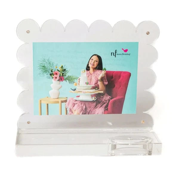 Nora Fleming Home Clearly A-nora-ble Scalloped Acrylic Frame