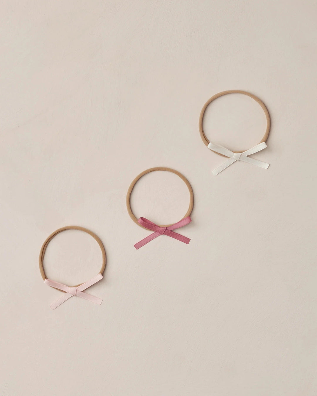 Noralee Baby Baby Bow Headbands - Ivory, Rose, Raspberry