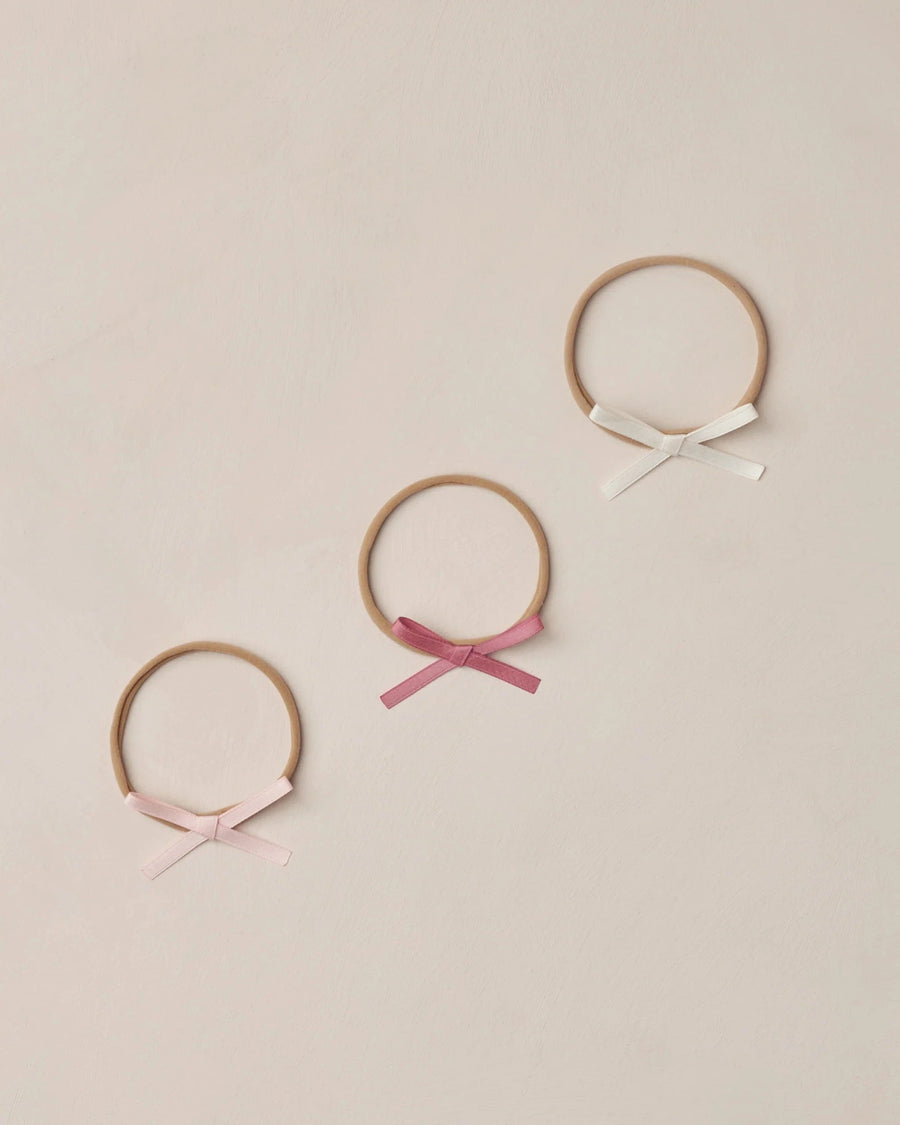 Noralee Baby Baby Bow Headbands - Ivory, Rose, Raspberry