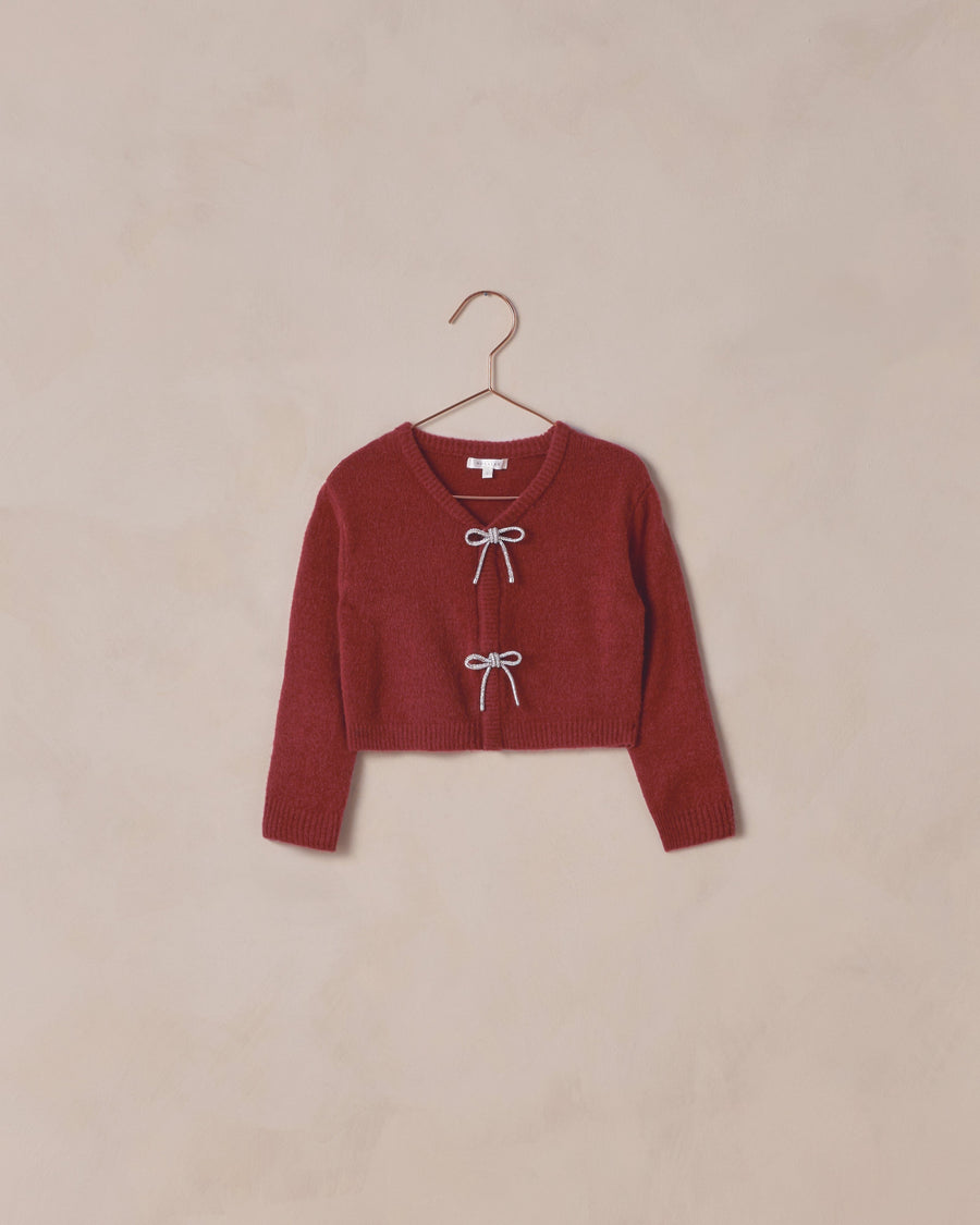 Noralee Baby Bow Cardigan - Ruby