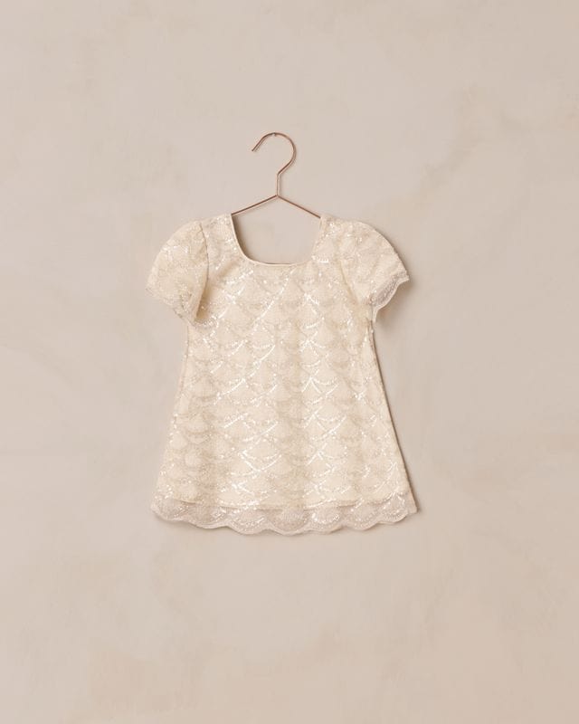 Noralee Baby Daisy Dress - Silver Metallic