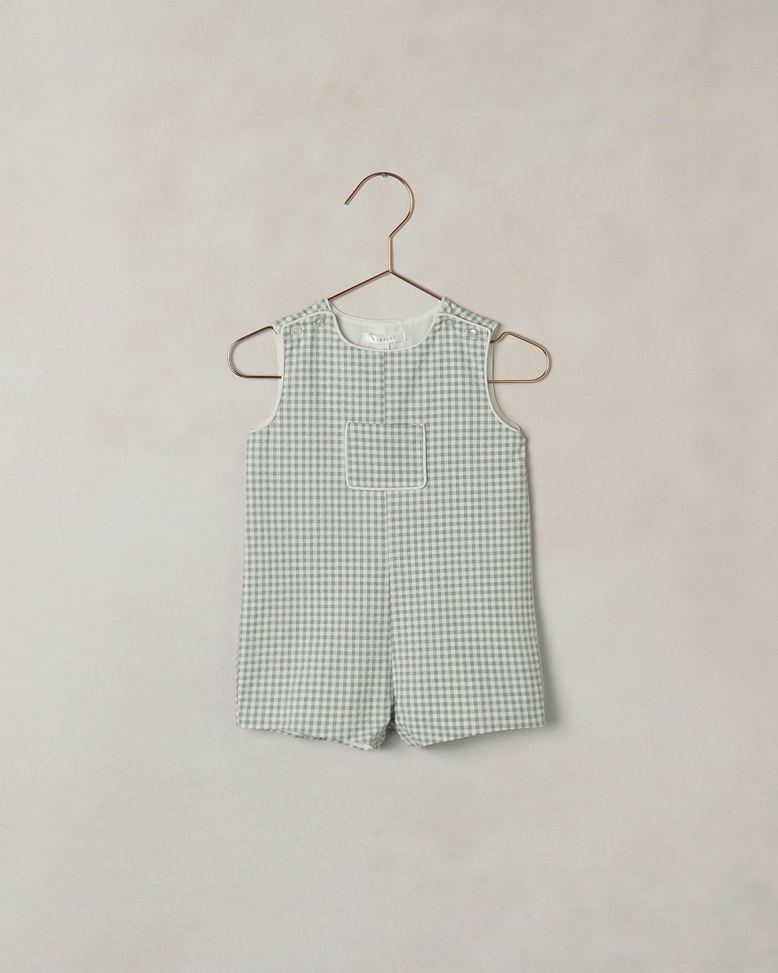 Noralee Baby Georgie Romper | Eucalyptus Check