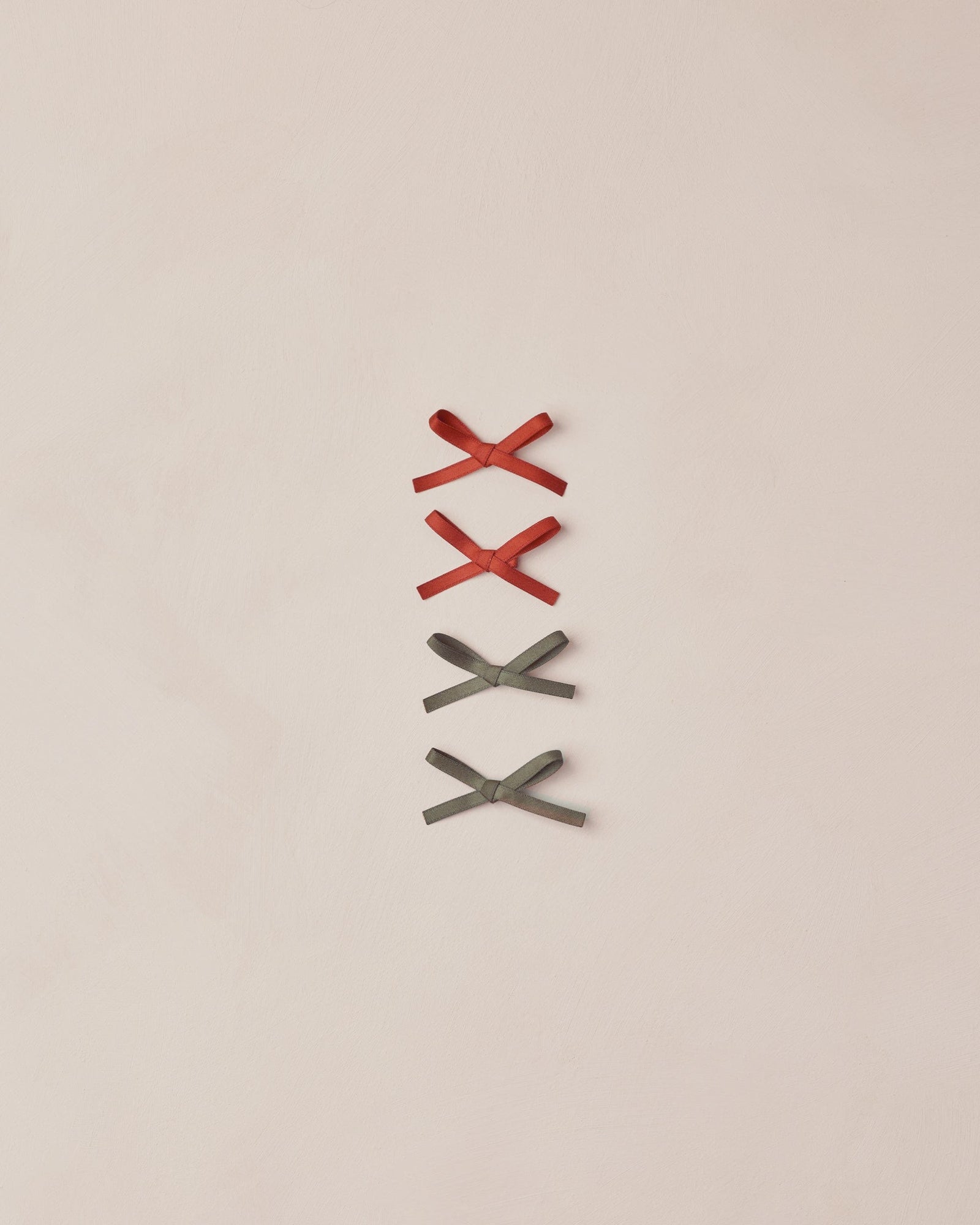 Noralee Baby Mini Velvet Ribbon Bow - Ruby, Pine