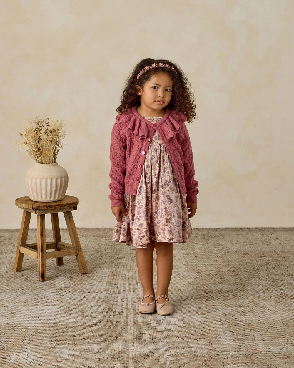 Noralee Baby Ruffle Cardigan - Raspberry