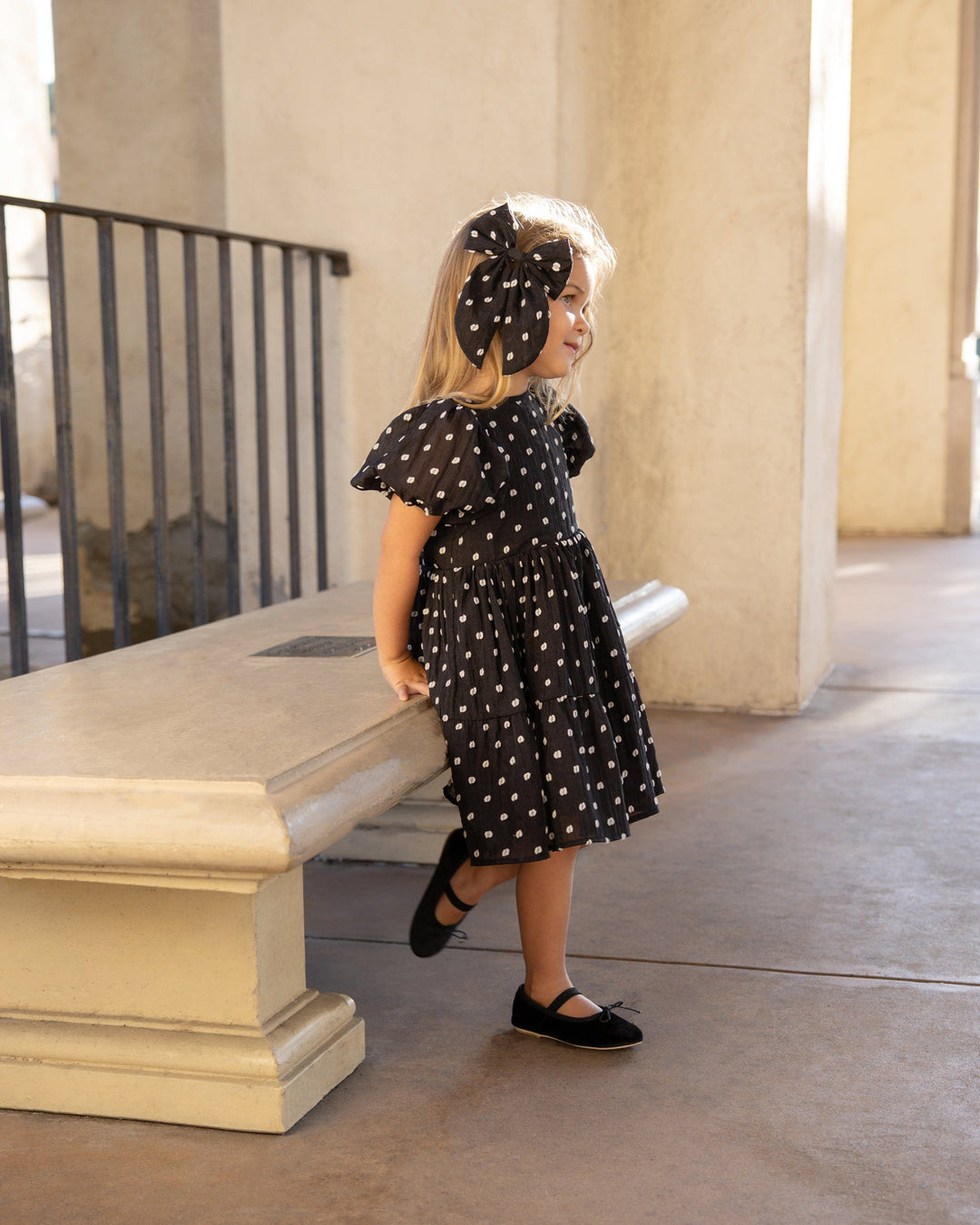 Noralee Baby & Toddler Dresses Chloe Dress - Black & Ivory Dot