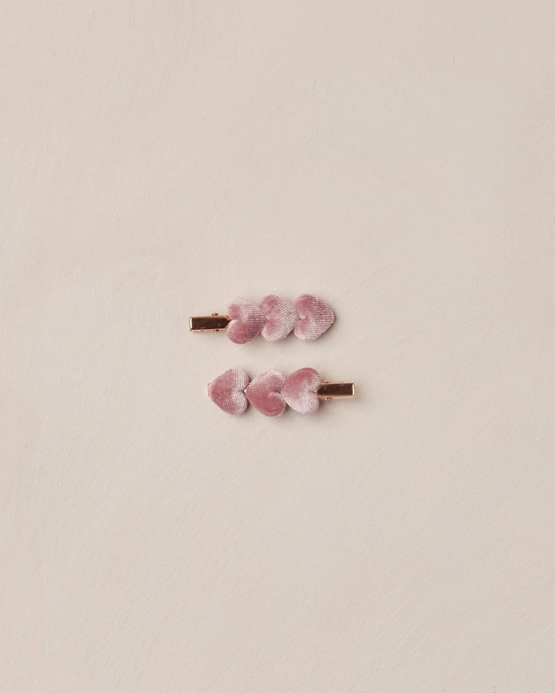 Noralee Baby Velvet Heart Clips - Raspberry