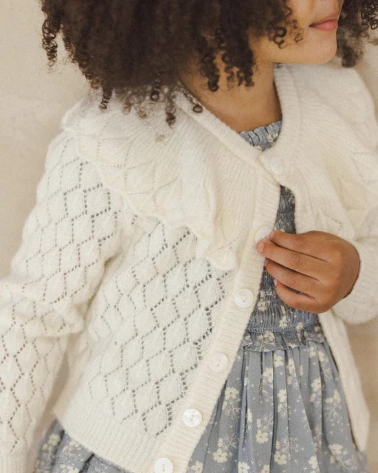 Noralee Outerwear Ruffle Cardigan - Ivory