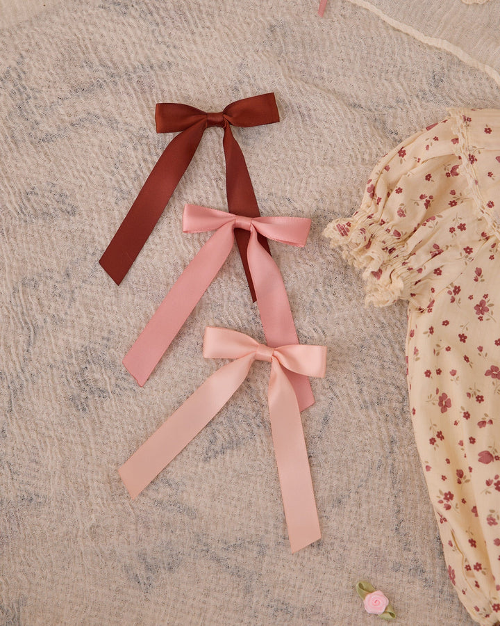 Noralee Satin Ribbon Bows | Blush, Red, Pink