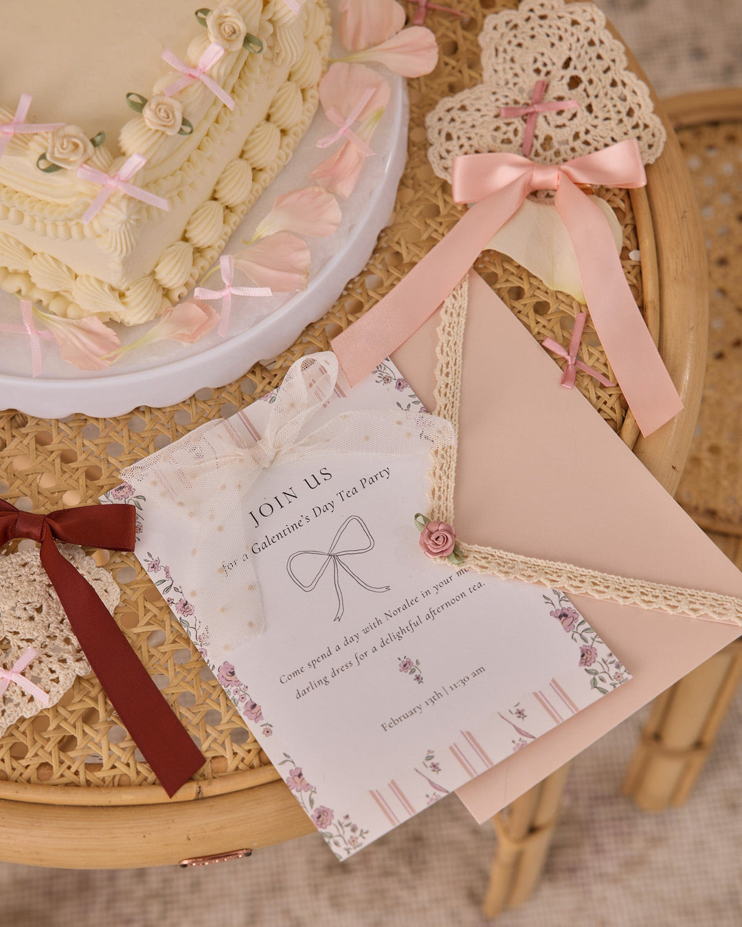 Noralee Satin Ribbon Bows | Blush, Red, Pink