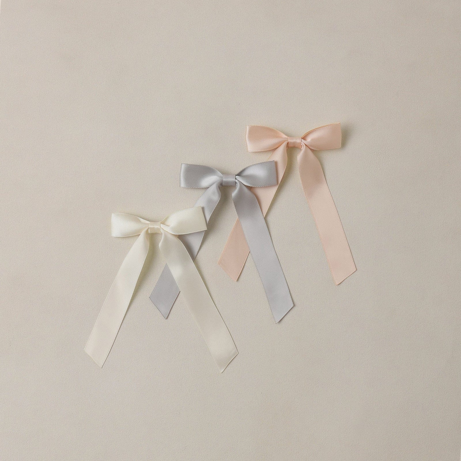 Noralee Satin Ribbon Bows | Pearl, Ivory, Mist