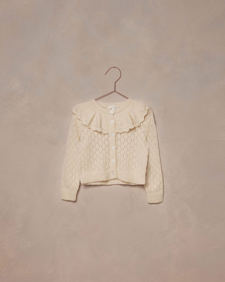 Noralee Sweater Ruffle Cardigan Sweater - Ecru