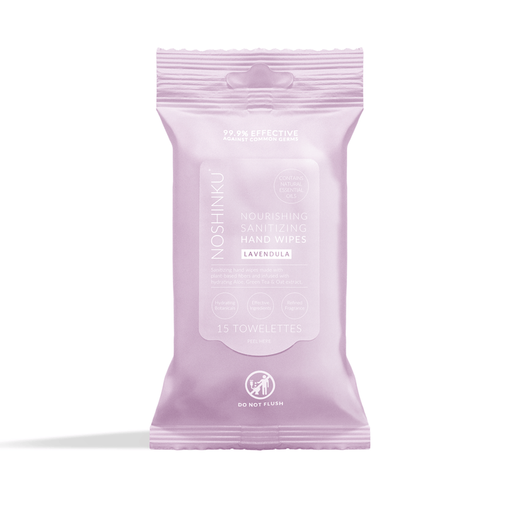 Noshinku Gifts Lavender Nourishing Hand Sanitizing Travel Wipes