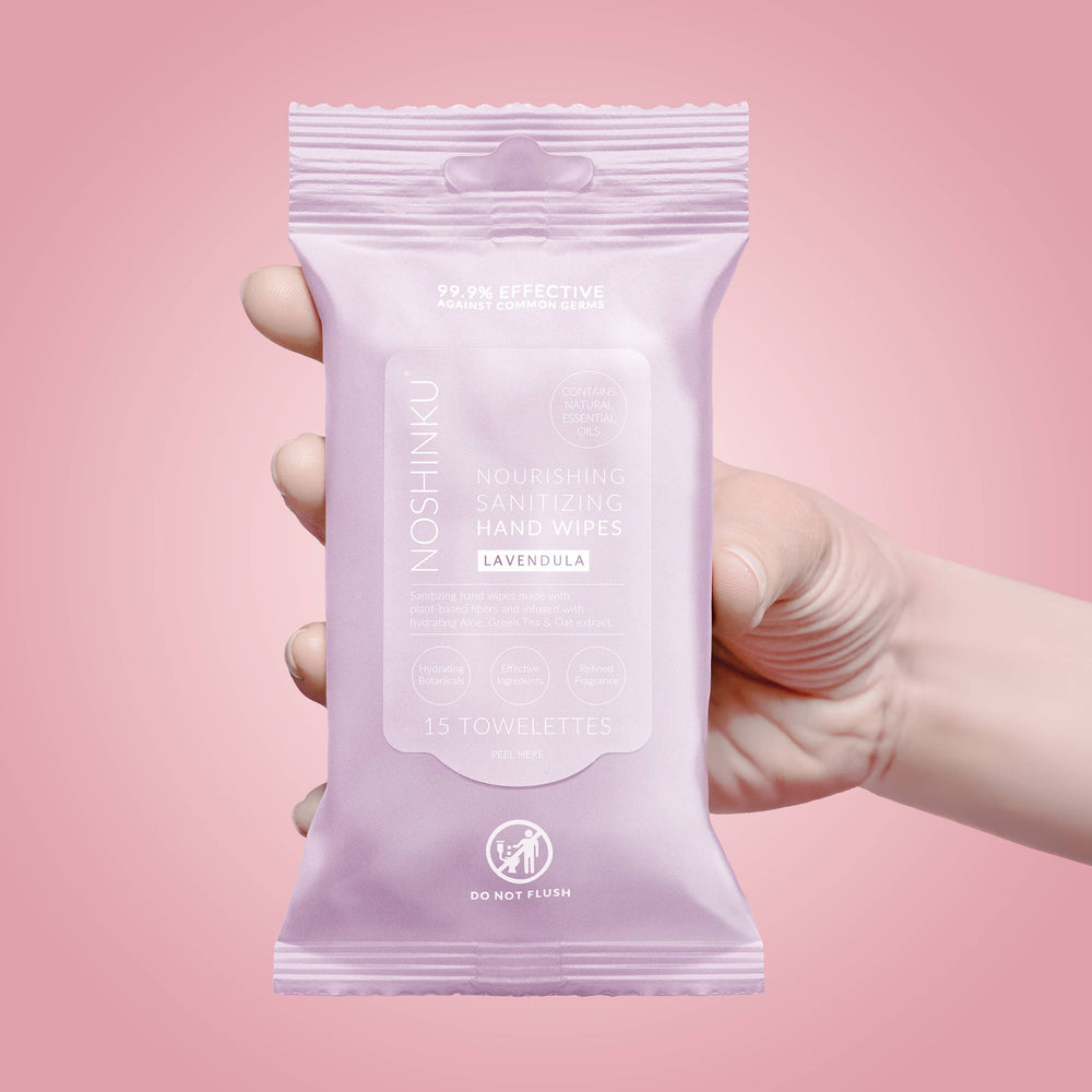 Noshinku Gifts Lavender Nourishing Hand Sanitizing Travel Wipes