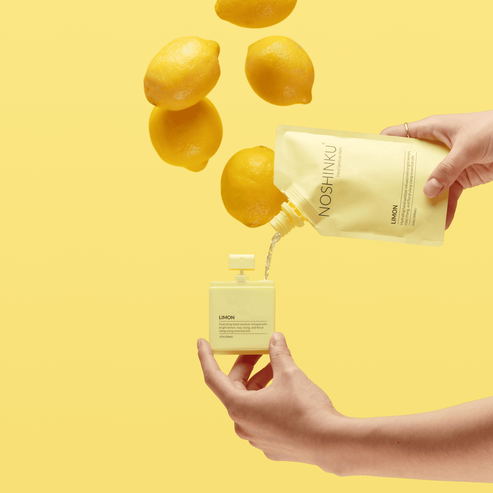 Noshinku Gifts Lemon Ylang-Ylang Hand Moisturizing Sanitizer Refill Pouch