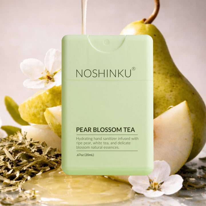 Noshinku Gifts Refillable Pear Blossom Tea Hydrating Pocket Hand Sanitizer