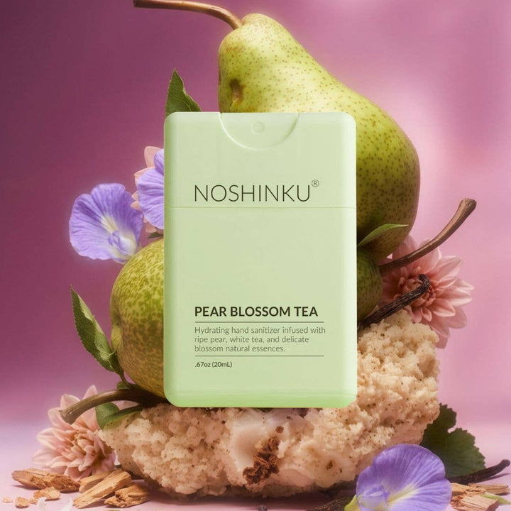 Noshinku Gifts Refillable Pear Blossom Tea Hydrating Pocket Hand Sanitizer