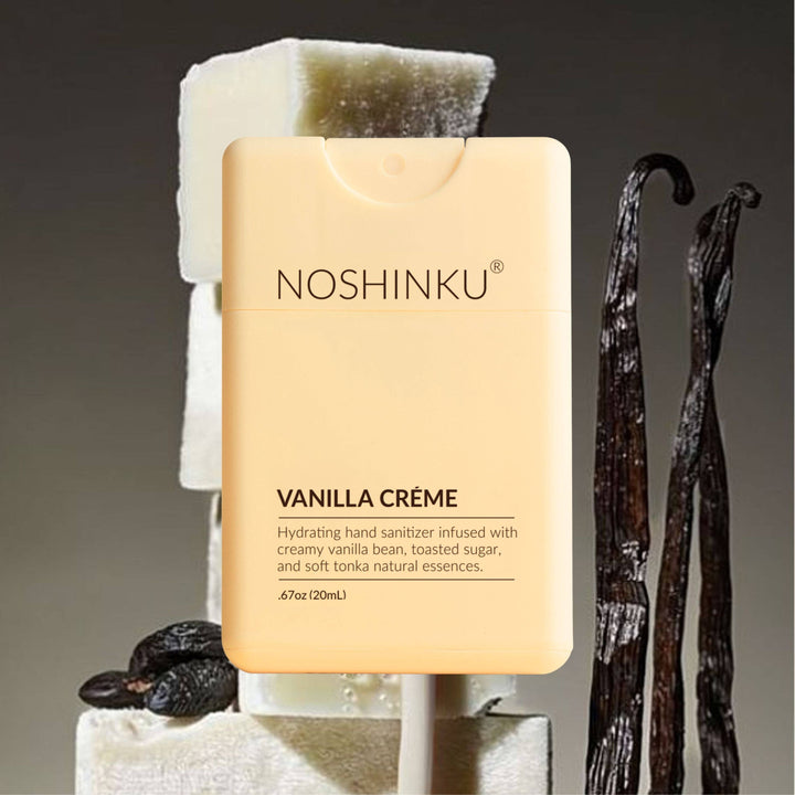Noshinku Gifts Refillable Vanilla Créme Hydrating Hand Sanitizer Spray