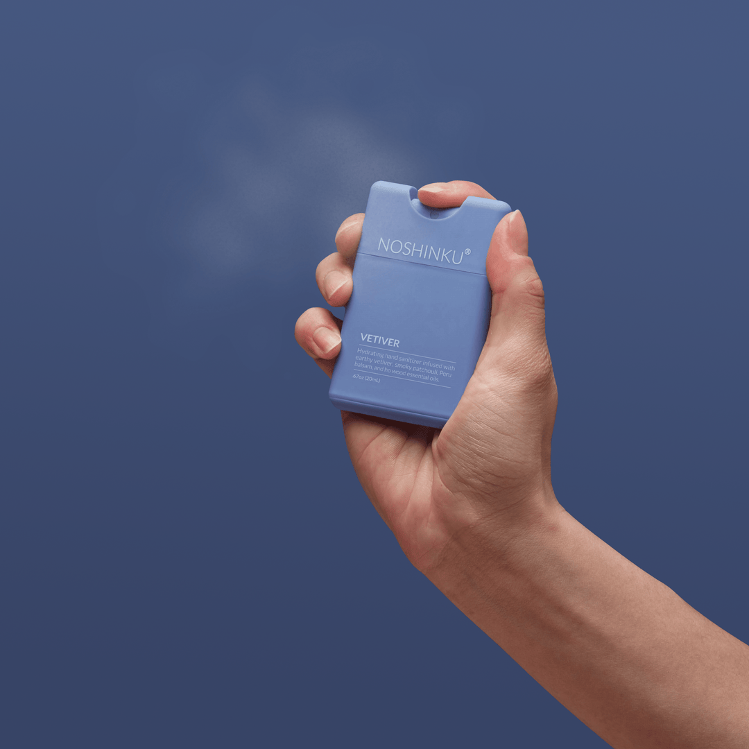 Noshinku Gifts Refillable Vetiver Patchouli Hydrating Pocket Hand Sanitizer