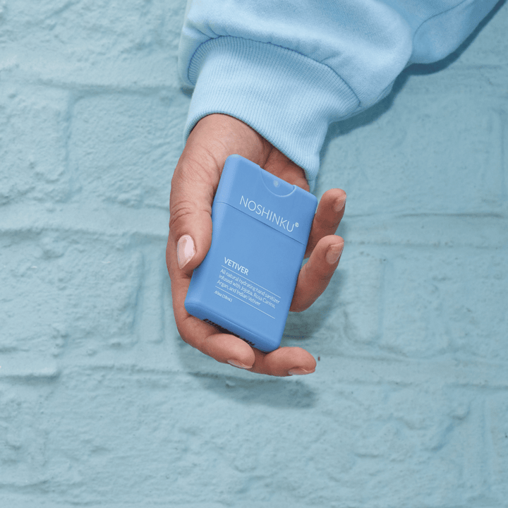 Noshinku Gifts Refillable Vetiver Patchouli Hydrating Pocket Hand Sanitizer