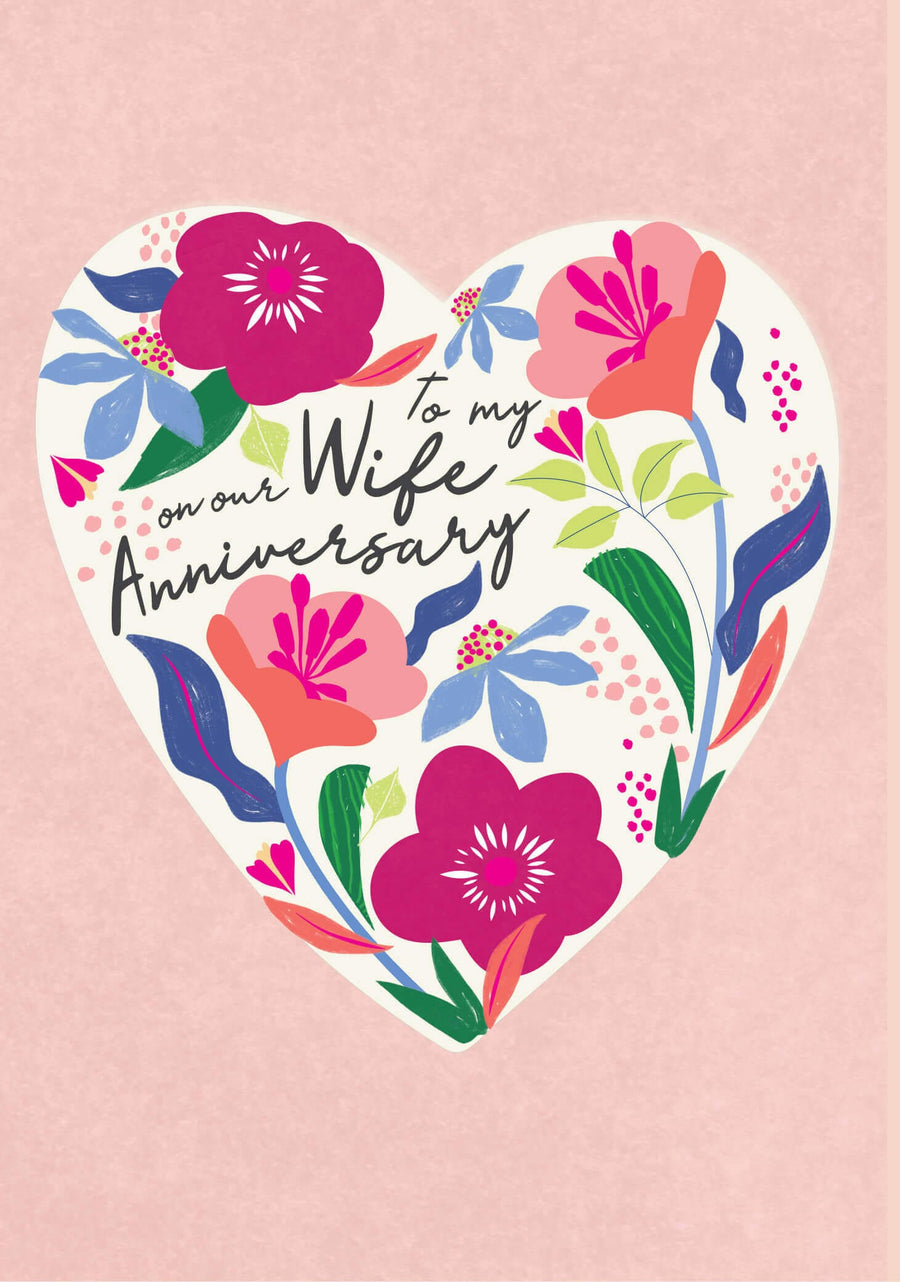 Notes & Queries anniversary card Heart Wife Anniversary Card