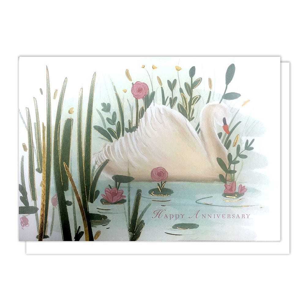 Notes & Queries anniversary card Swan Anniversary Card
