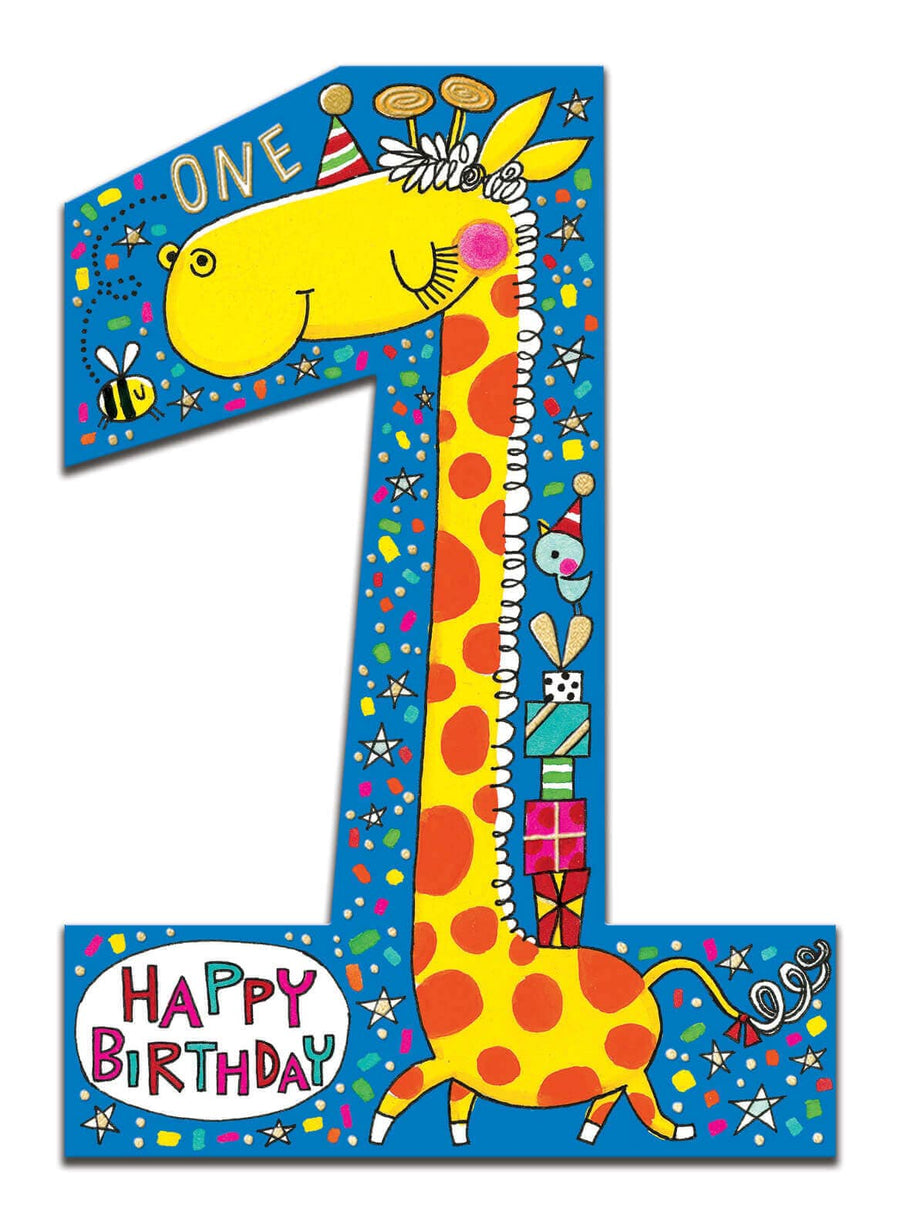 Notes & Queries birthday card Age 1 Giraffe Birthday Card