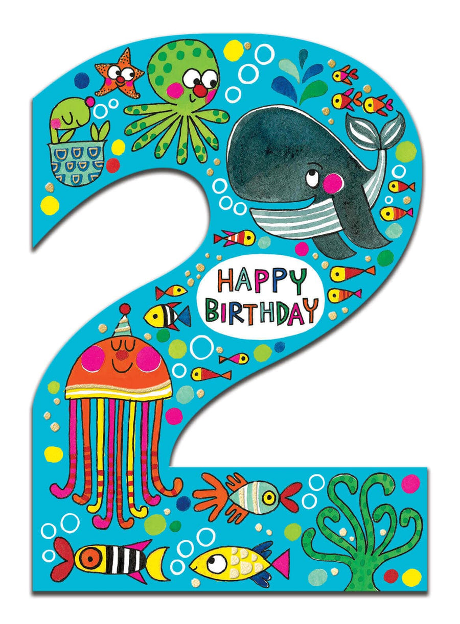 Notes & Queries birthday card Age 2 Ocean Birthday Card