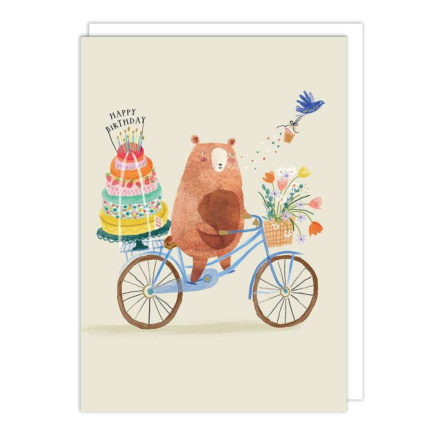 Notes & Queries birthday card Bike Bear Birthday Card