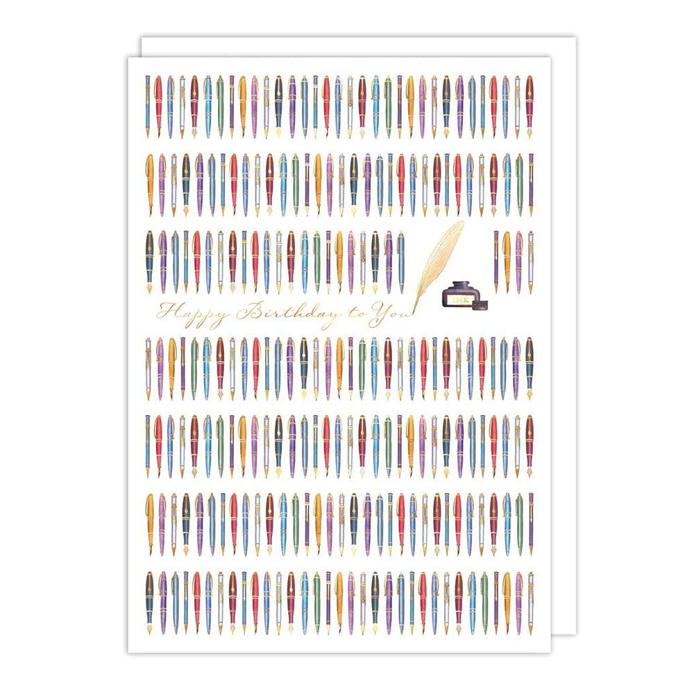 Notes & Queries birthday card Fancy Pens Birthday Card