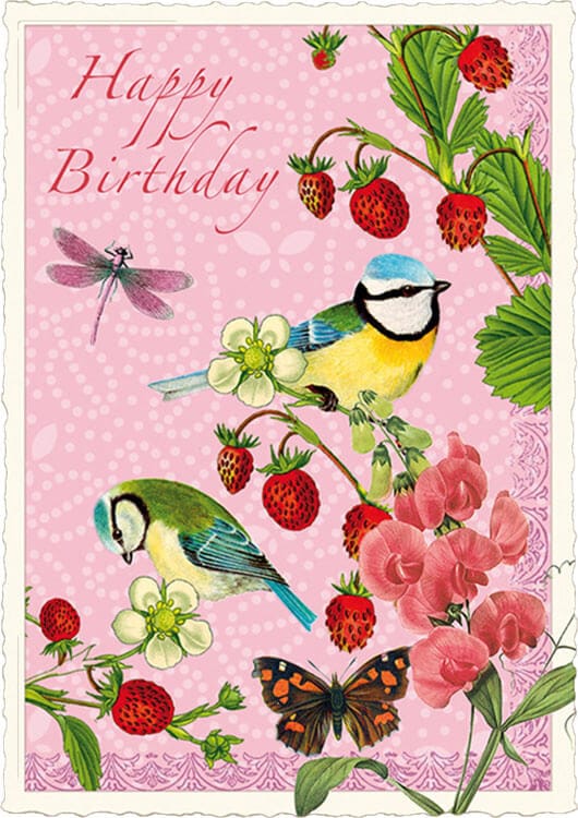 Notes & Queries Cards Birds & Bugs Birthday Postcard