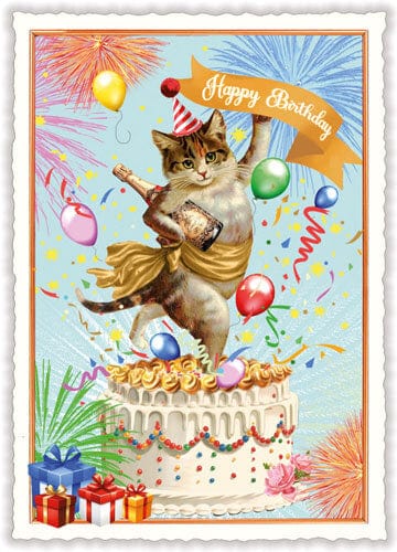 Notes & Queries Cards Birthday Cat Birthday Postcard
