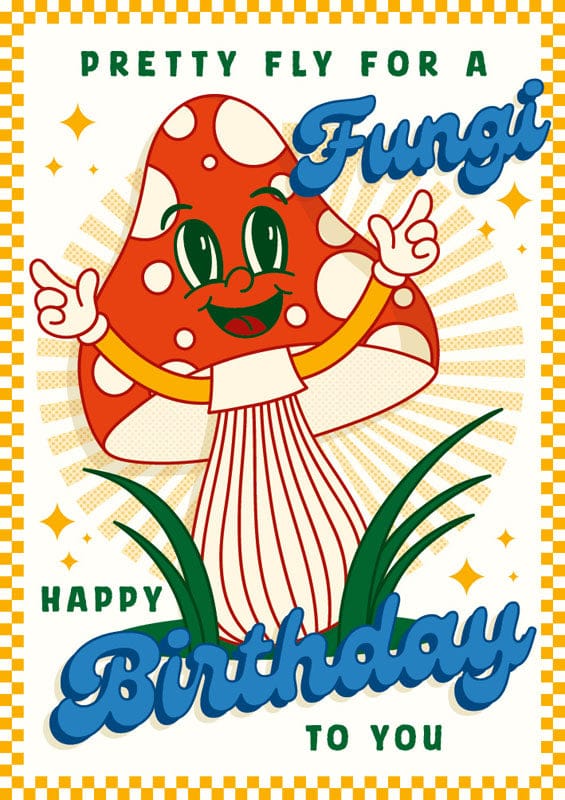Notes & Queries Cards Birthday Fungi Greeting Card