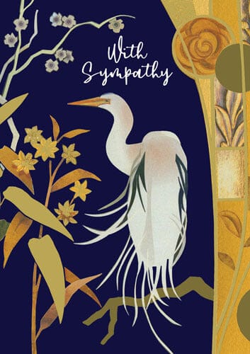 Notes & Queries Cards Blue Heron Sympathy Greeting Card