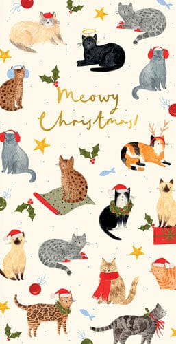 Notes & Queries Cards Christmas Cats Money Wallet Greeting Card