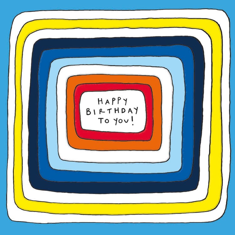 Notes & Queries Cards Colorful Stripes Birthday Greeting Card