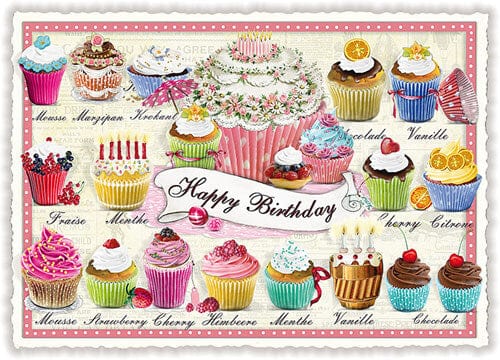 Notes & Queries Cards Cupcakes Birthday Blank Postcard