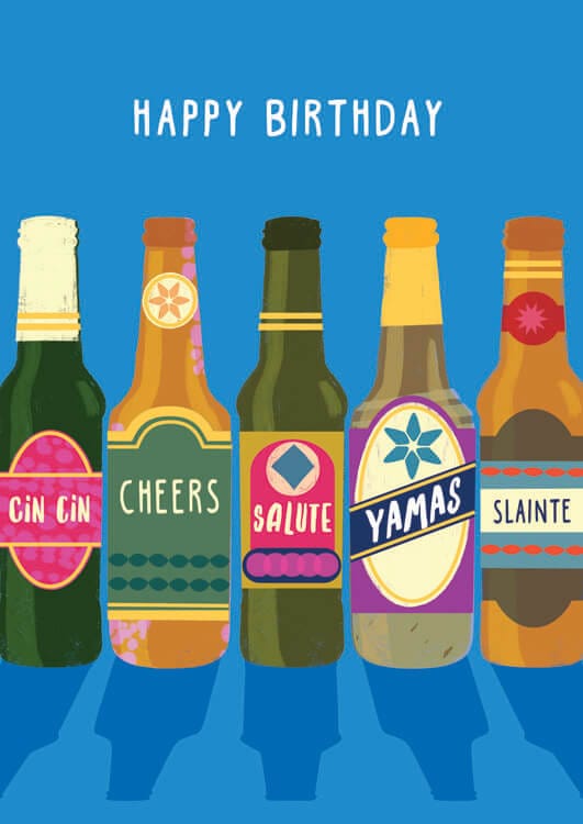 Notes & Queries Cards Drink Cheers Birthday Greeting Card