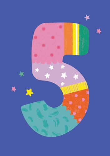 Notes & Queries Cards Five Birthday Greeting Card