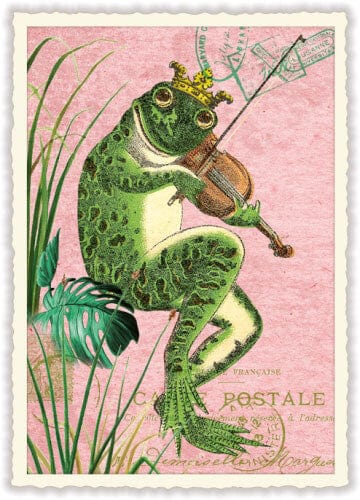 Notes & Queries Cards Frog Music Blank Postcard