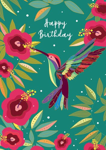 Notes & Queries Cards Hummingbird Birthday Greeting Card